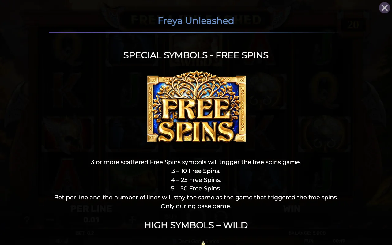 Special symbols - free spins — Freya Unleashed