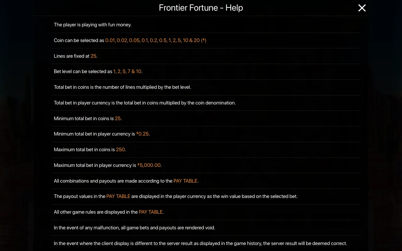 Spielregeln, Seite 1 — Frontier Fortune