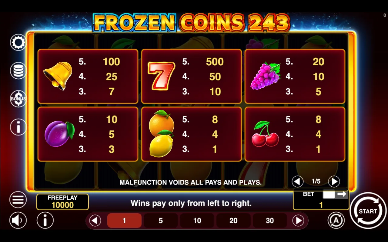 Game rules, page 1 — Frozen Coins 243