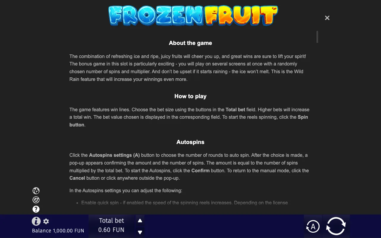 Game rules, page 6 — Frozen Fruit