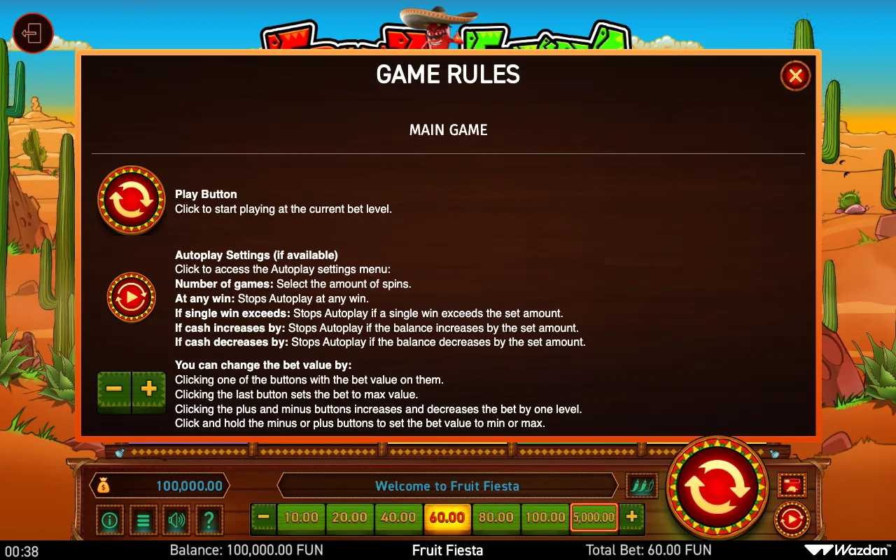 Game rules — Fruit Fiesta