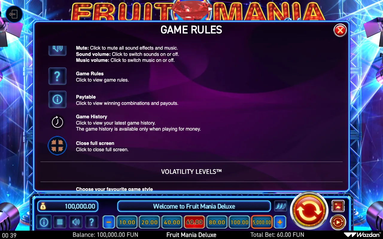 Game rules, page 5 — Fruit Mania Deluxe