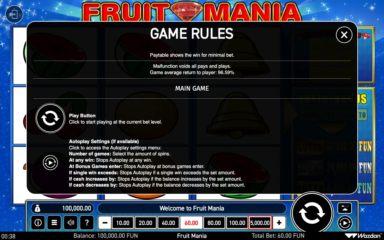 Game rules, page 5 — Fruit Mania