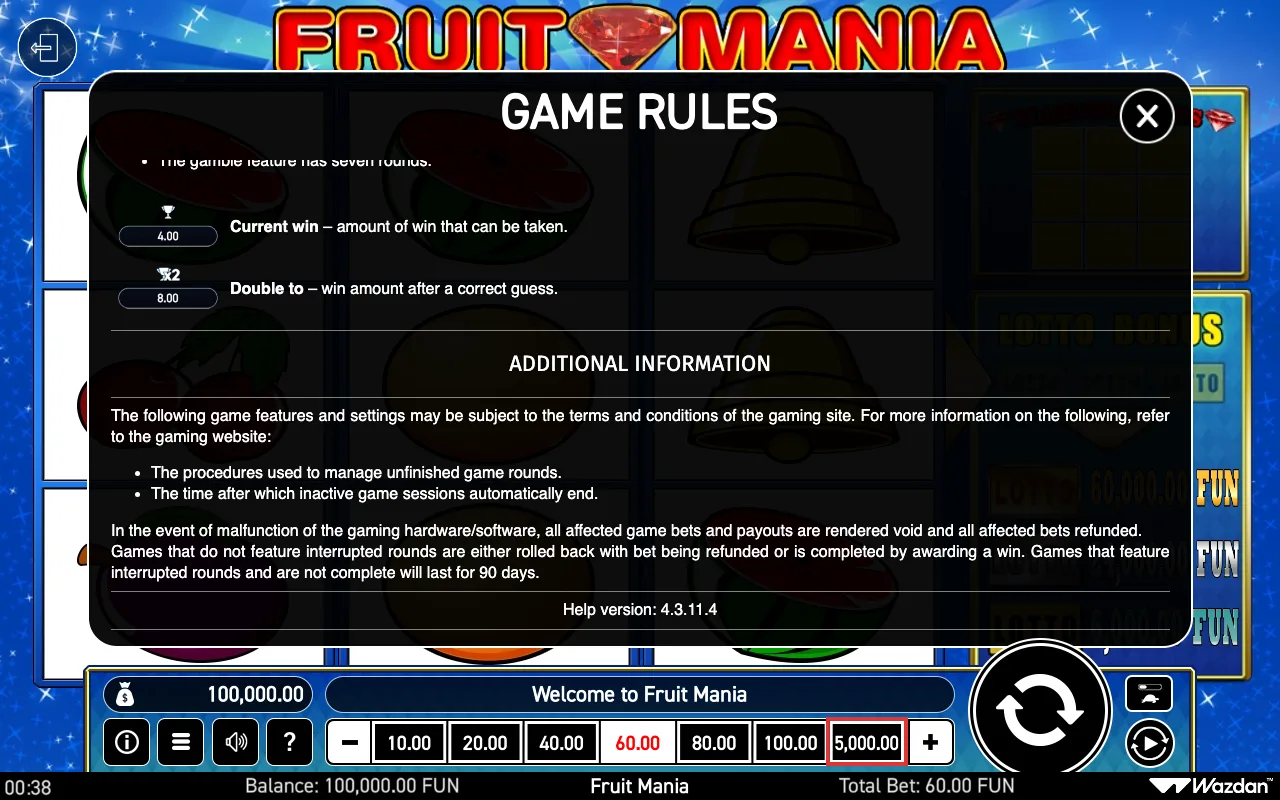 Game rules, page 7 — Fruit Mania