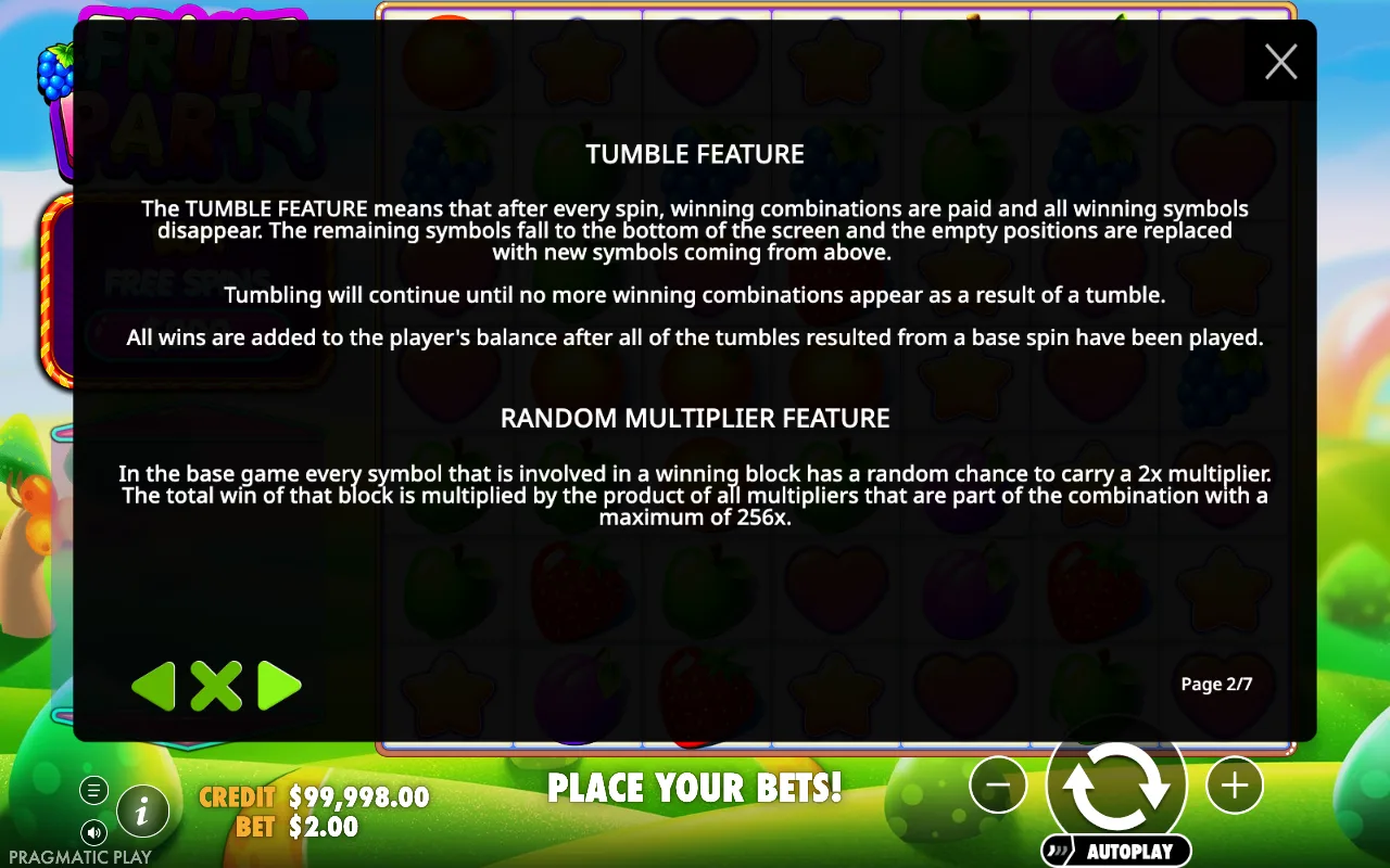 Tumble feature — Fruit Party