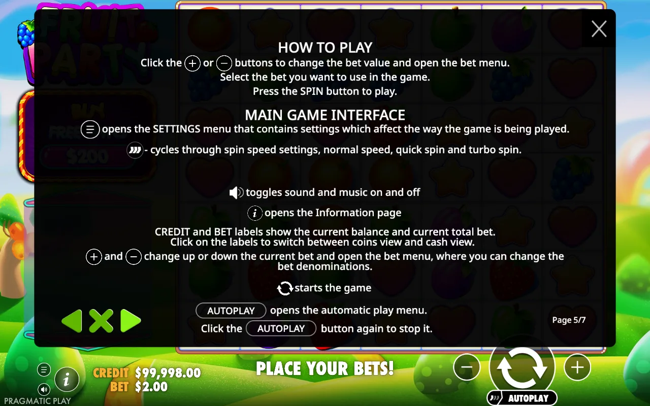 How to play — Fruit Party