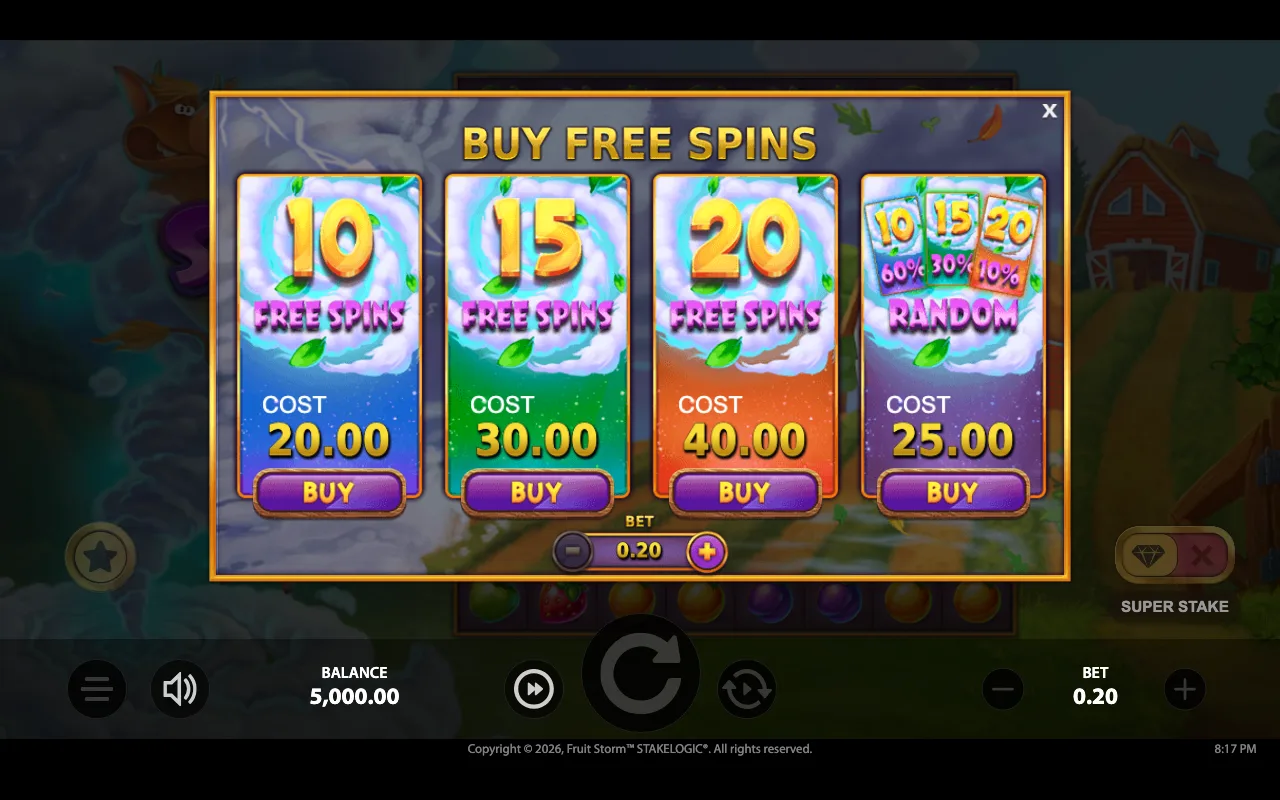 Buying the feature — Fruit Storm