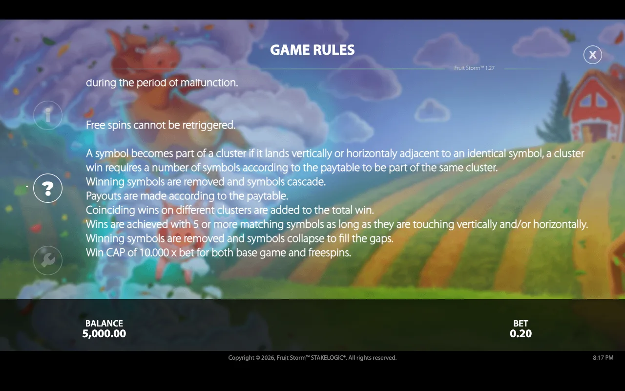 Game rules, page 3 — Fruit Storm