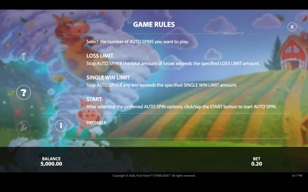 Game rules, page 4 — Fruit Storm