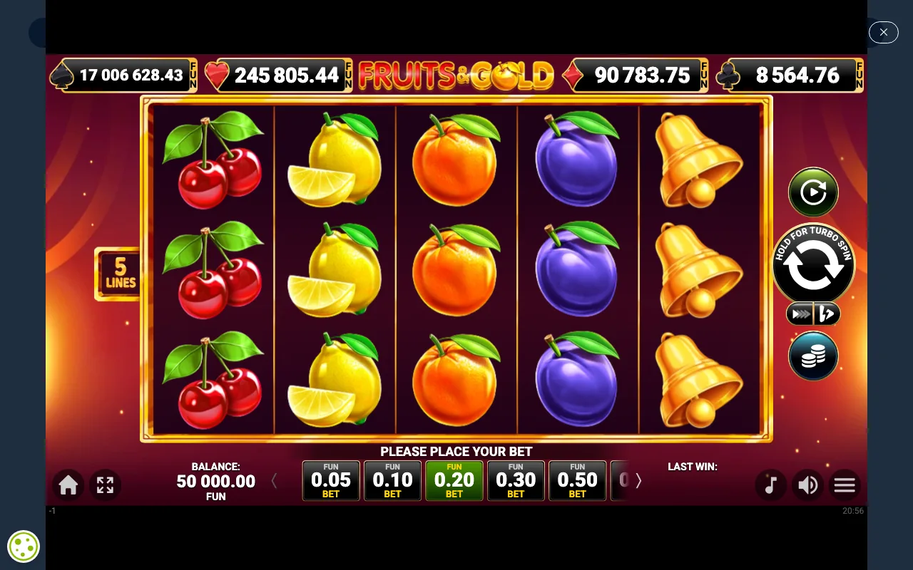 The base game — Fruits And Gold