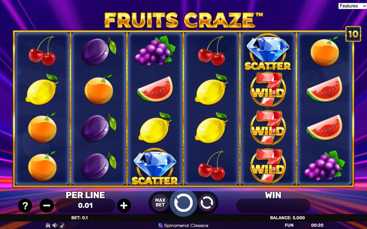 The base game — Fruits Craze
