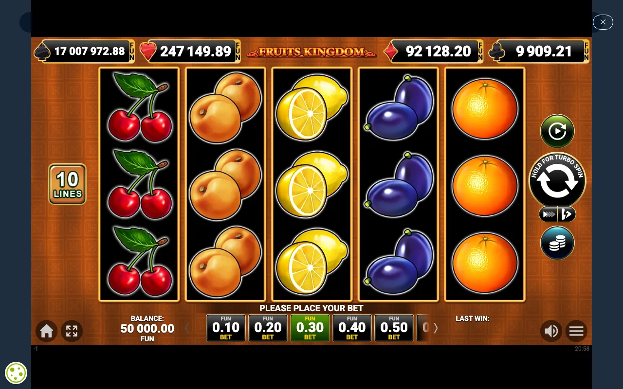 The base game — Fruits Kingdom