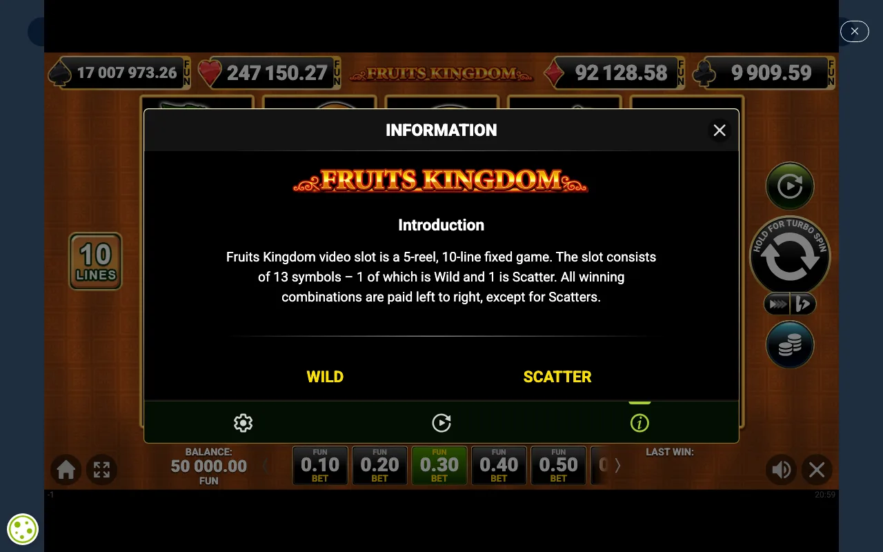 Game rules, page 1 — Fruits Kingdom