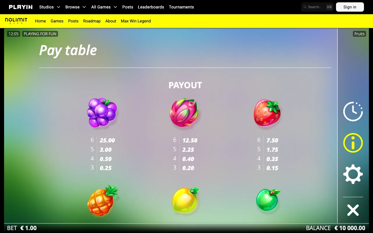 Game rules, page 2 — Fruits