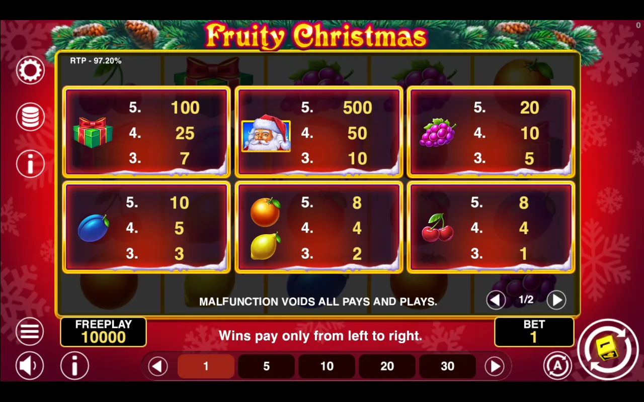 Game rules, page 1 — Fruity Christmas