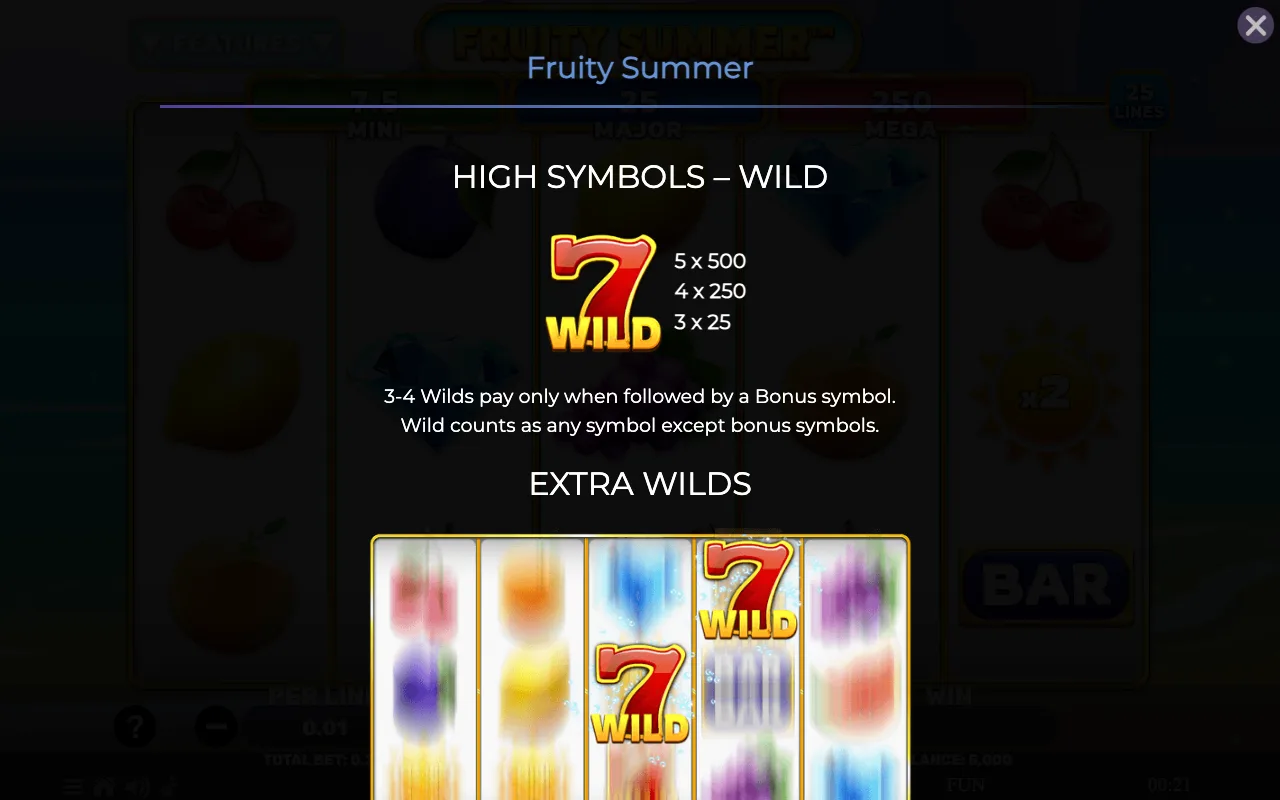 High symbols - wild — Fruity Summer