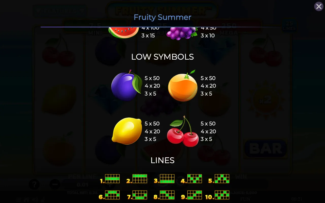 Low symbols — Fruity Summer