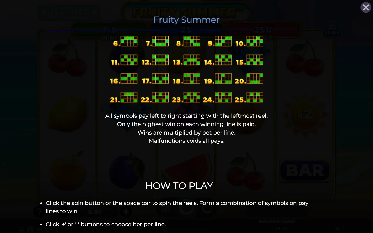 Game rules, page 5 — Fruity Summer
