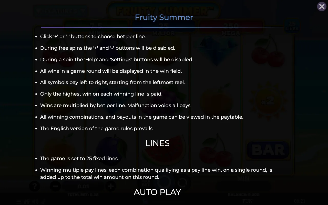 Game rules, page 6 — Fruity Summer