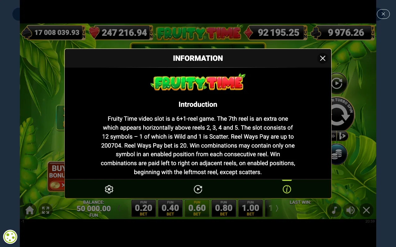 Game rules, page 1 — Fruity Time