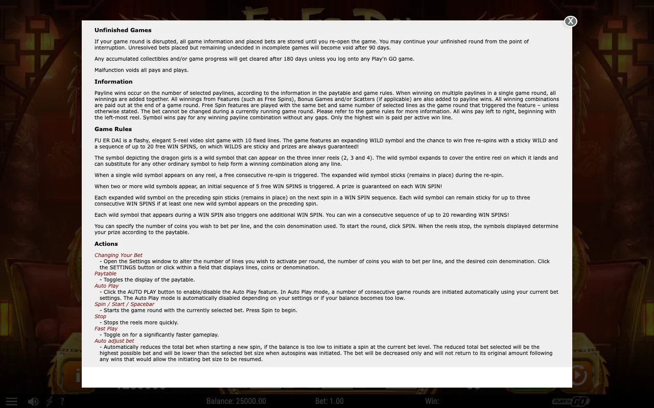 Game rules, page 2 — Fu Er Dai