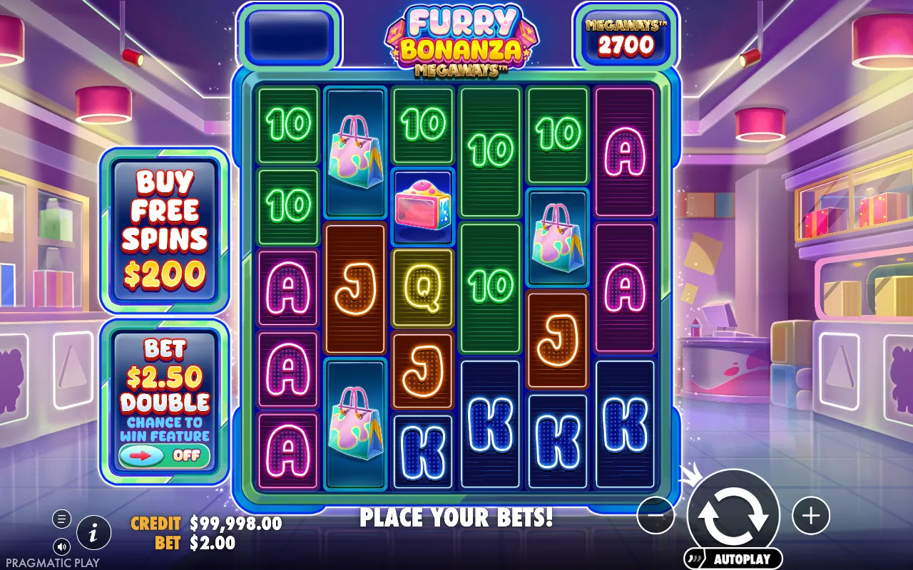 The base game — Furry Bonanza Megaways