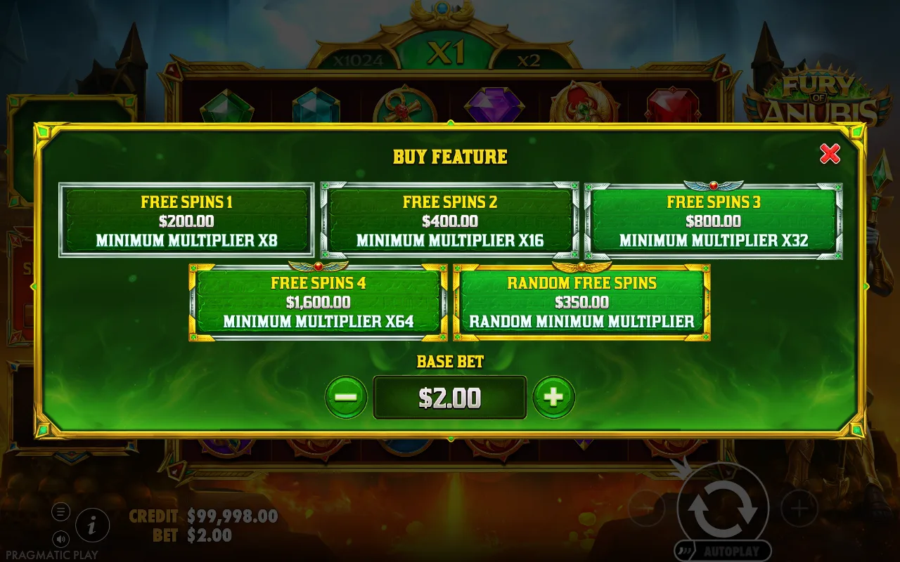 Buying the feature — Fury of Anubis