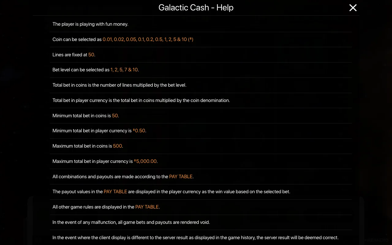 Spielregeln, Seite 1 — Galactic Cash