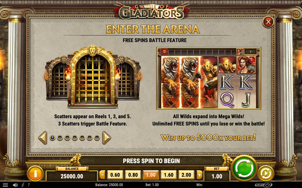 Game rules, page 2 — Game of Gladiators