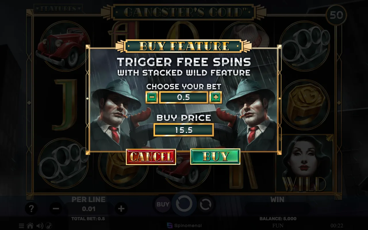 Buying the feature — Gangsters Gold