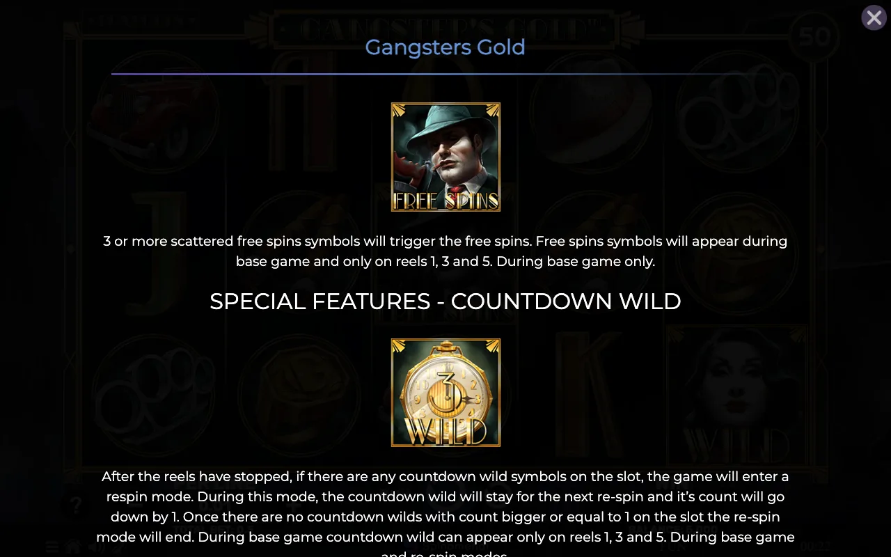 Game rules, page 2 — Gangsters Gold