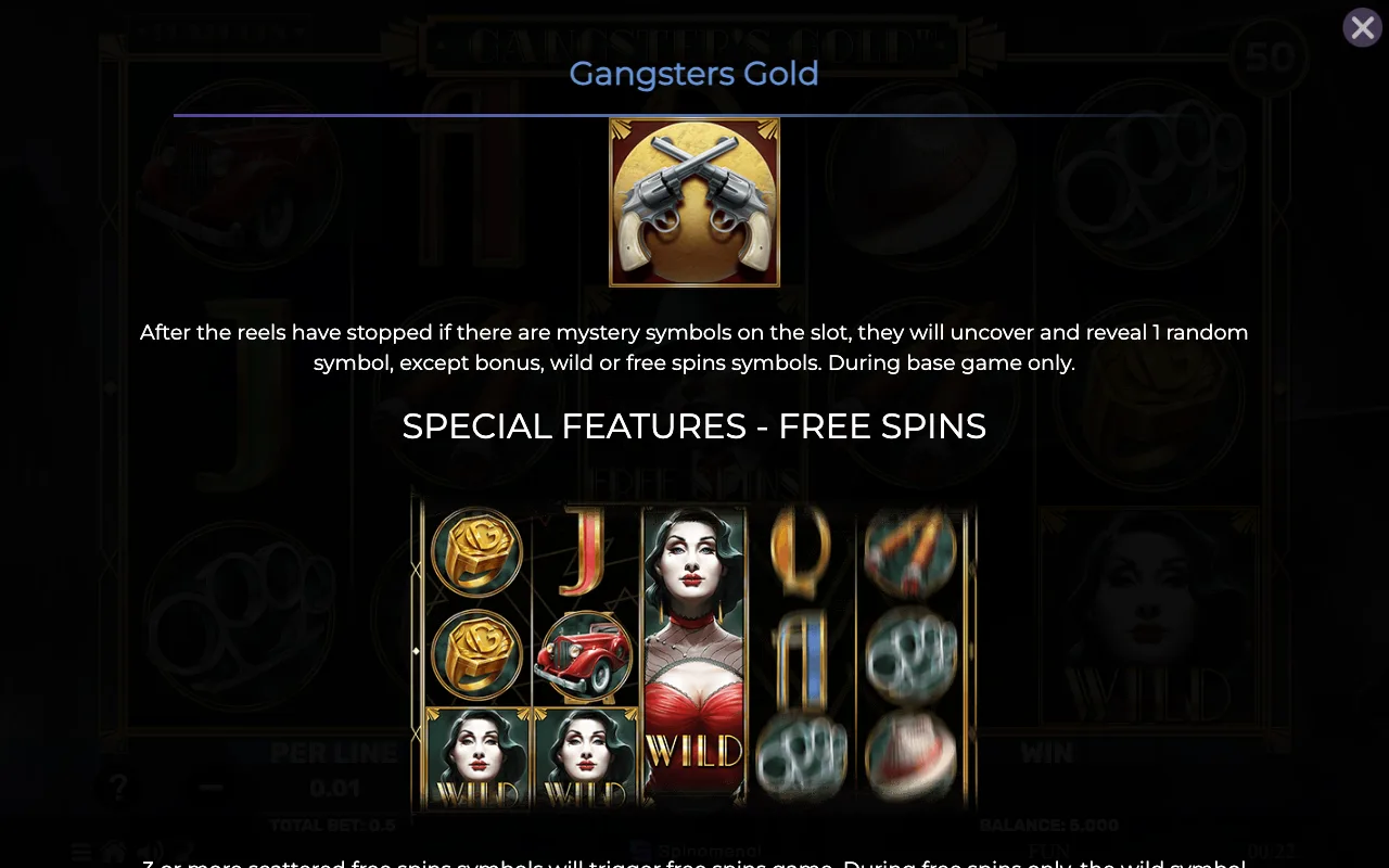 Special features - free spins — Gangsters Gold