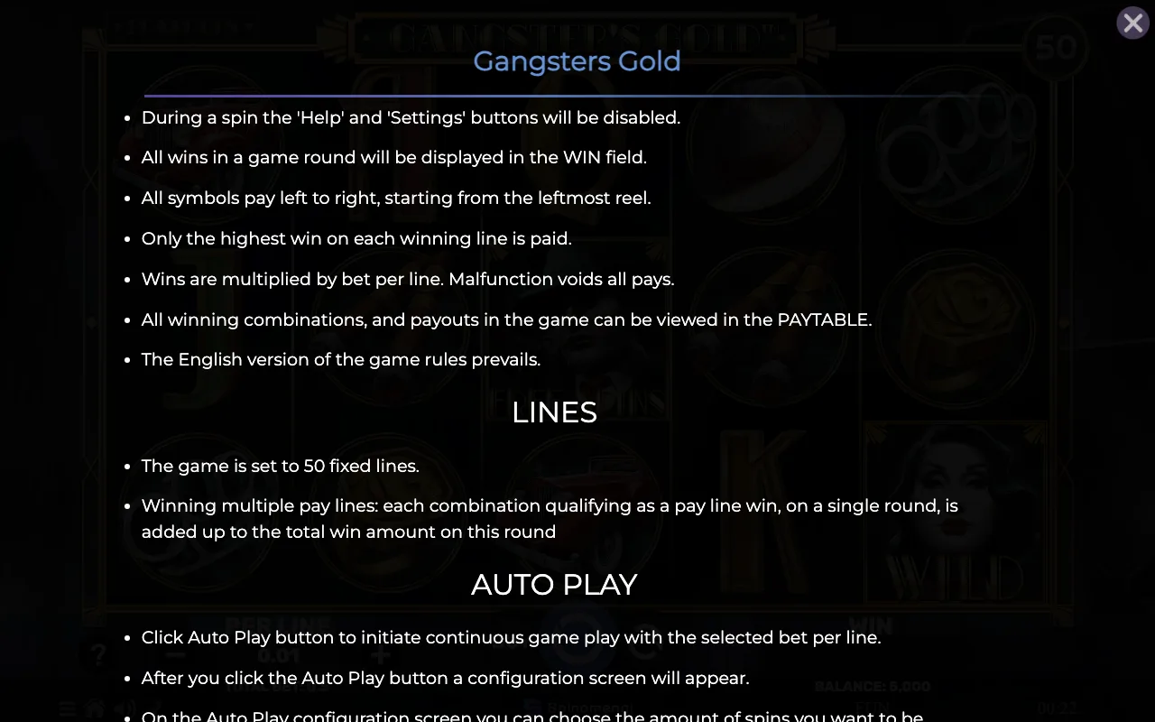 Game rules, page 7 — Gangsters Gold