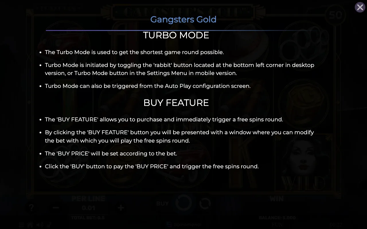 Game rules, page 8 — Gangsters Gold