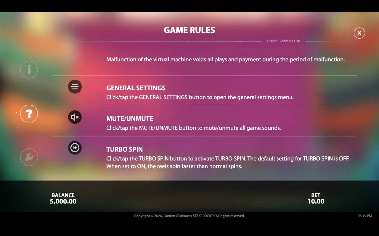 Game rules — Garden Gladiators