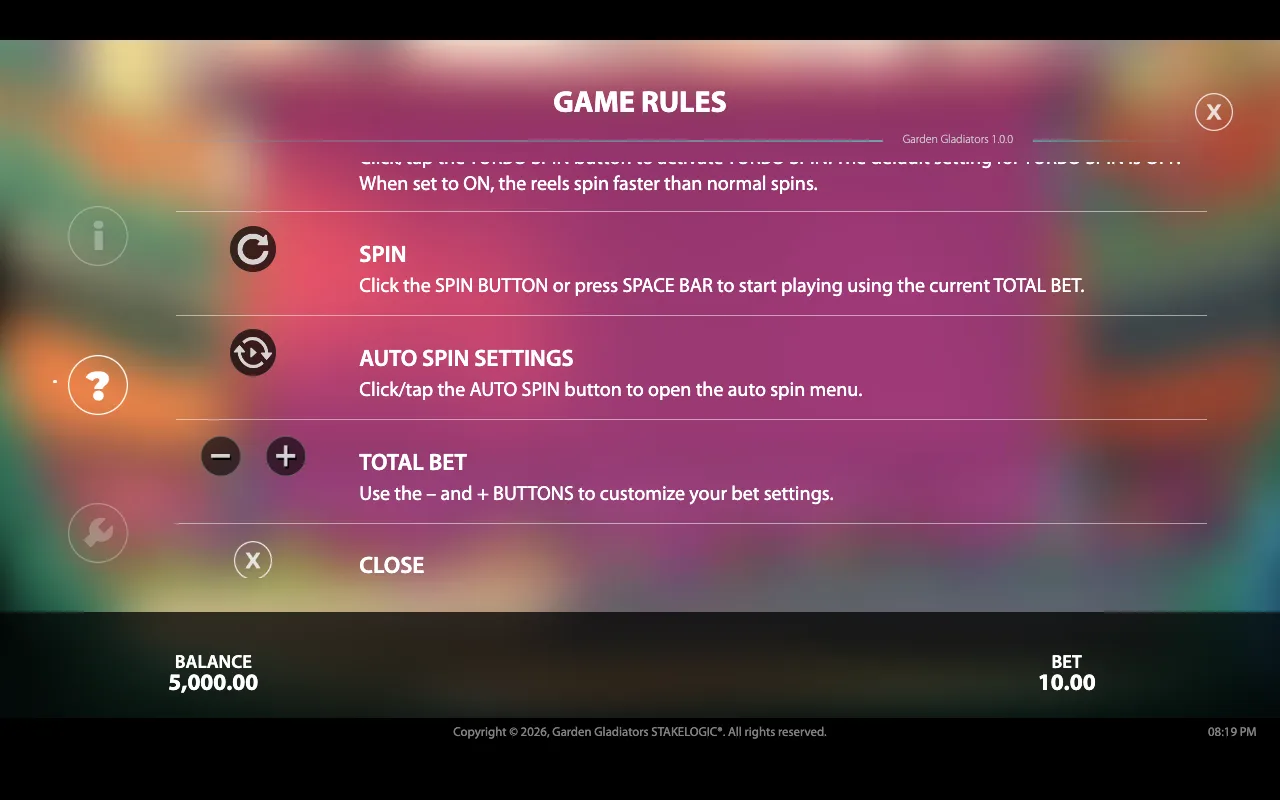 Game rules — Garden Gladiators