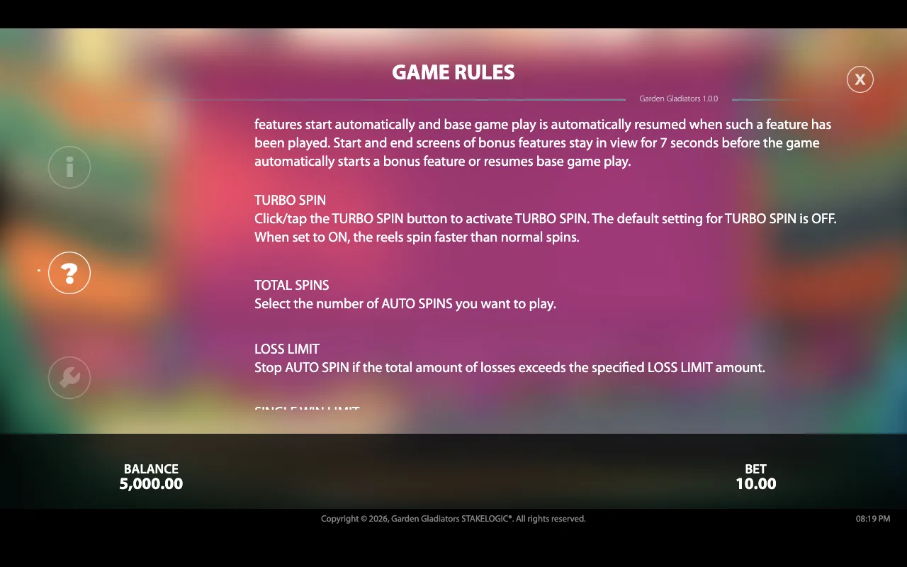 Game rules — Garden Gladiators
