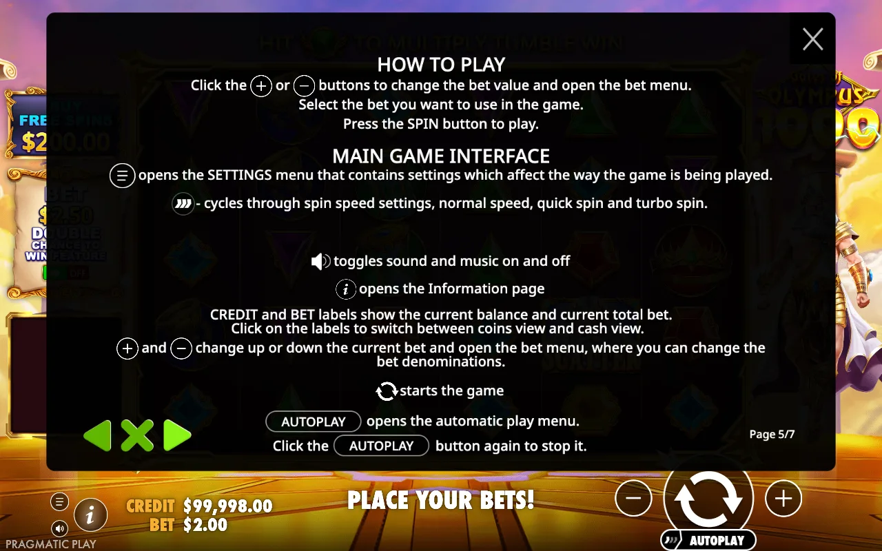How to play — Gates of Olympus 1000