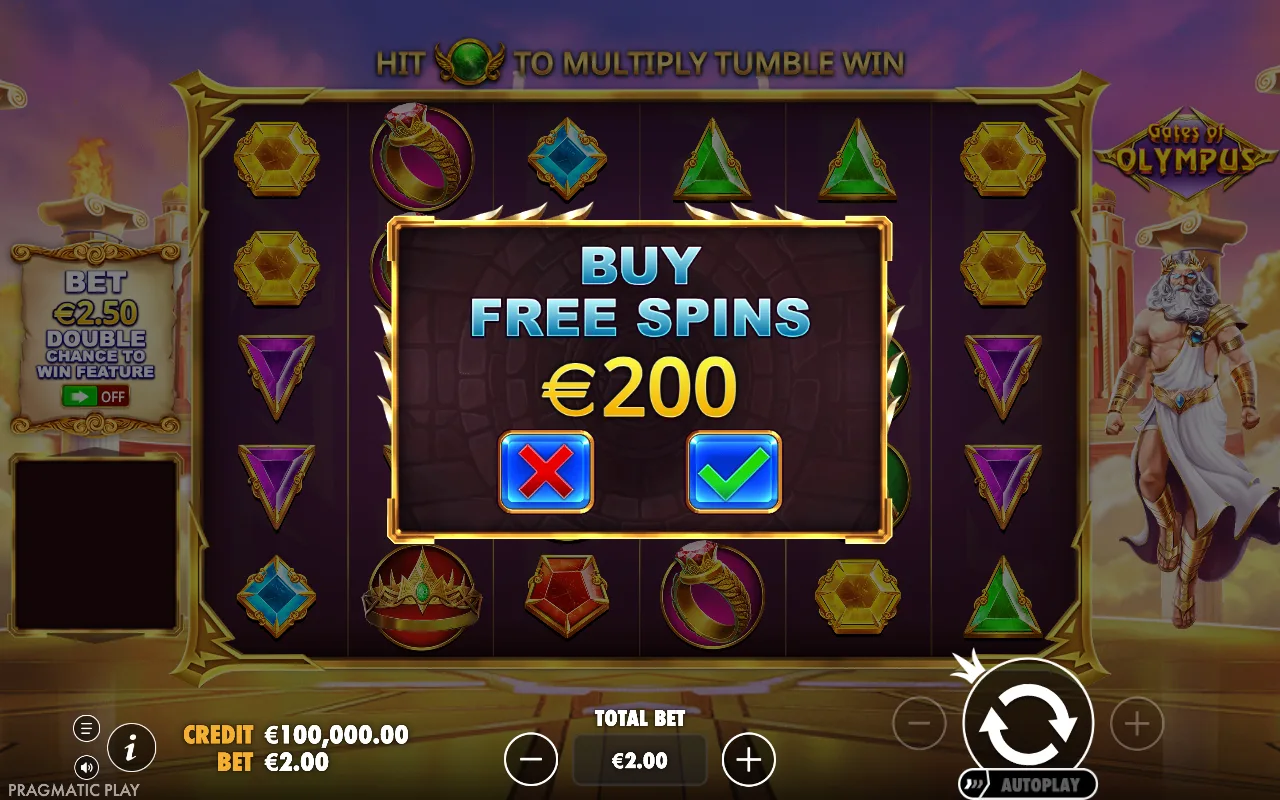 Buying the feature — Gates of Olympus