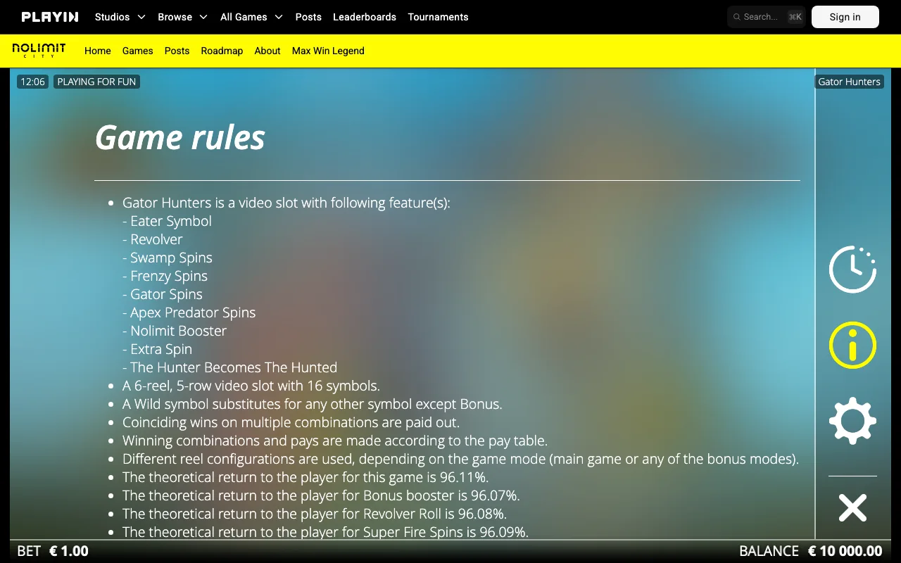 Game rules, page 1 — Gator Hunters