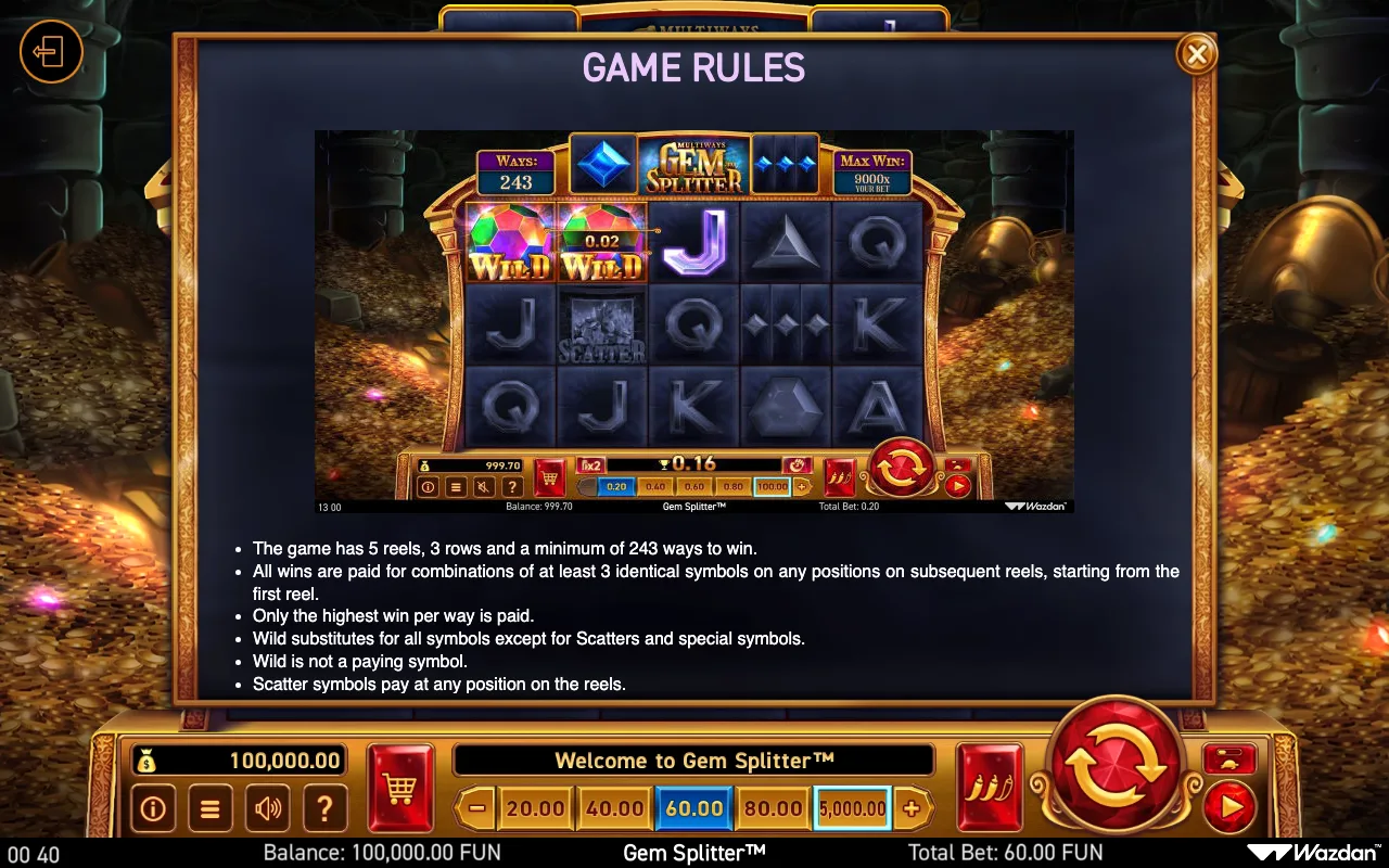 Game rules, page 6 — Gem Splitter