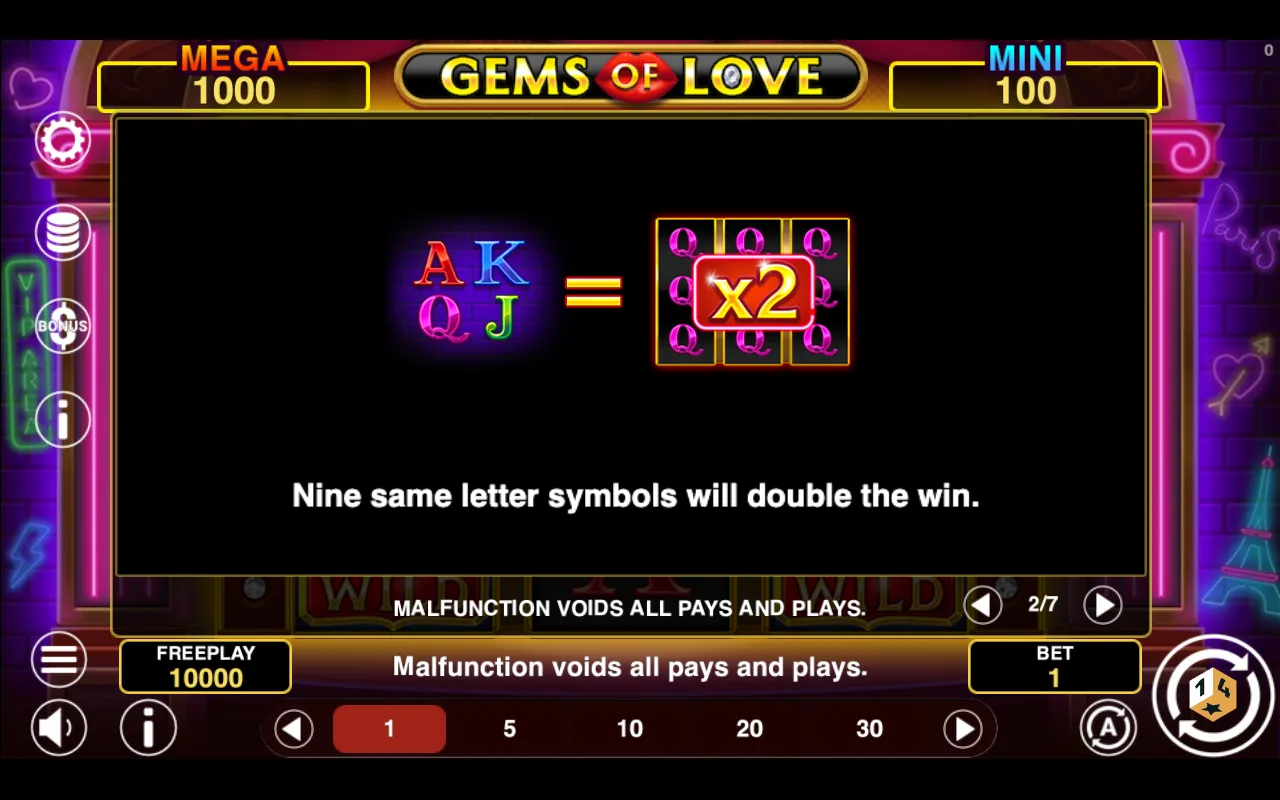 Game rules, page 2 — Gems of Love Hold And Win