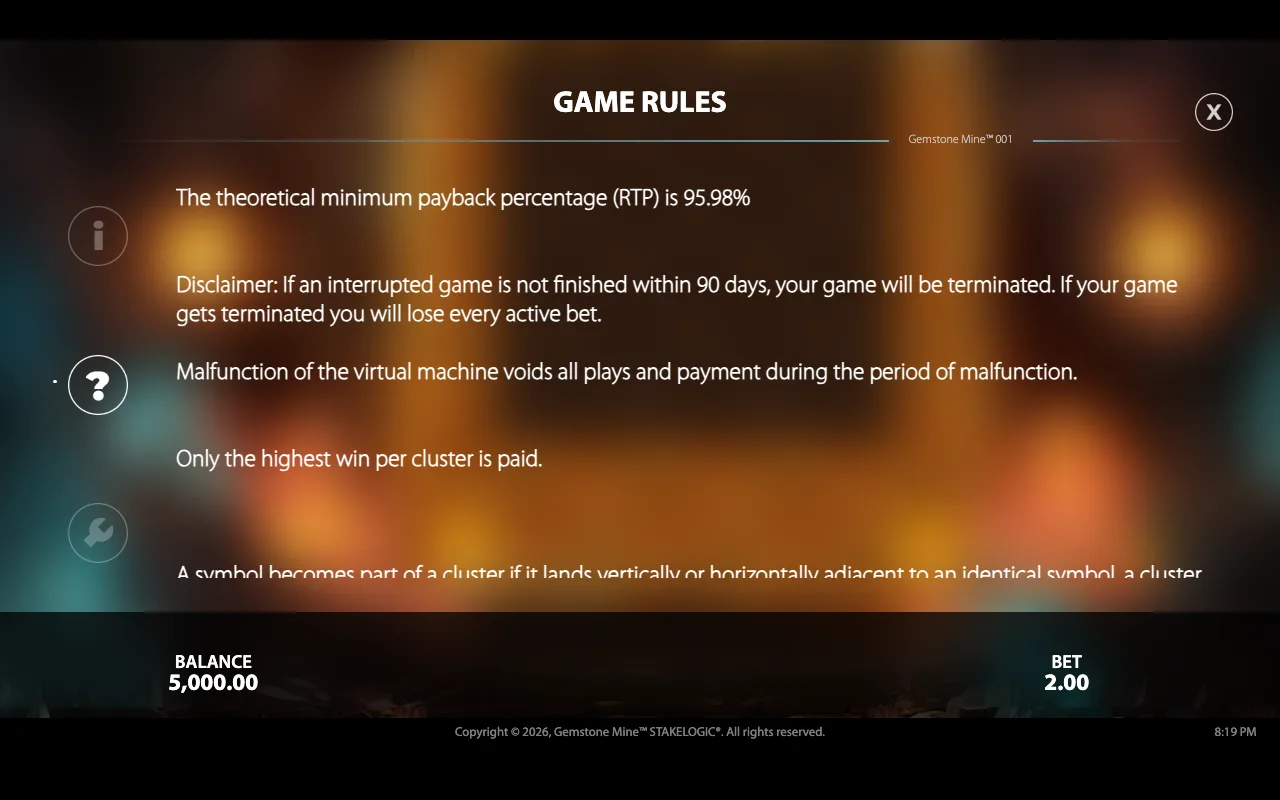 Game rules — Gemstone Mine