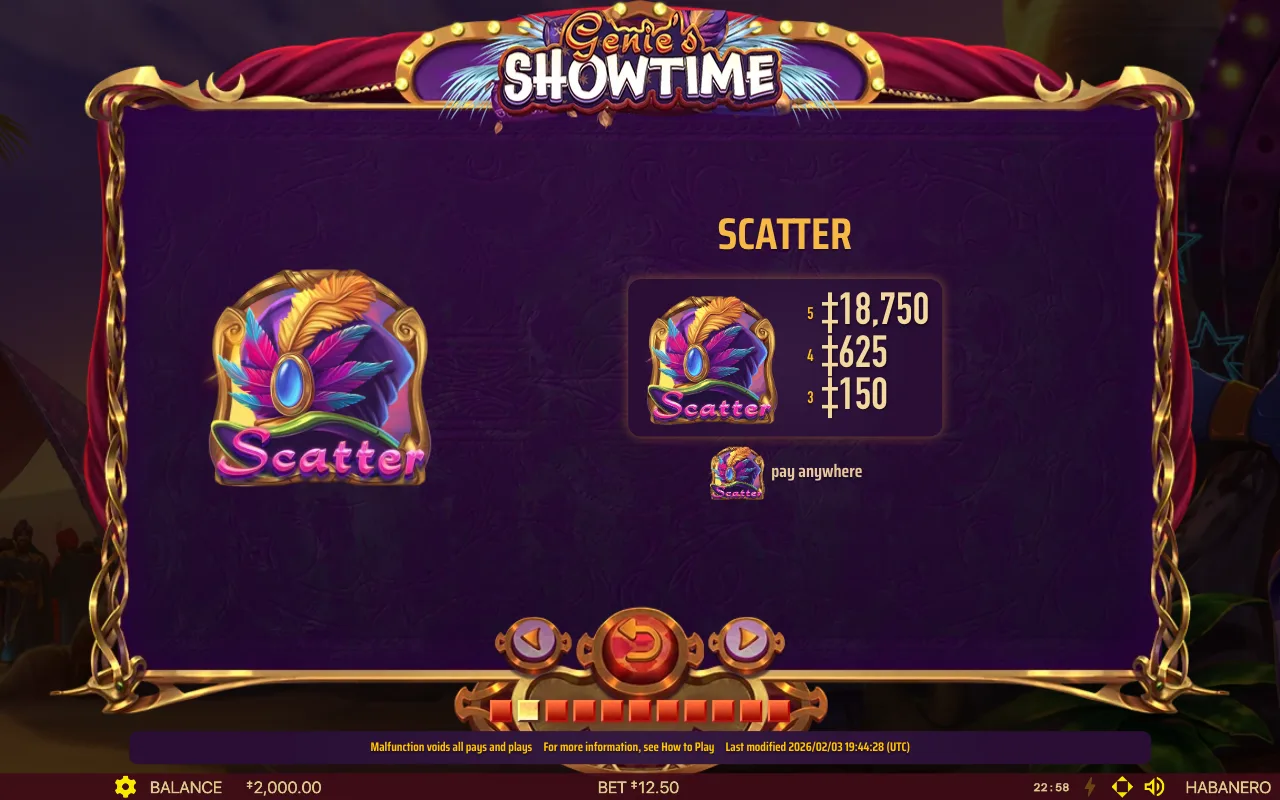 Das Scatter-Symbol — Genies Showtime