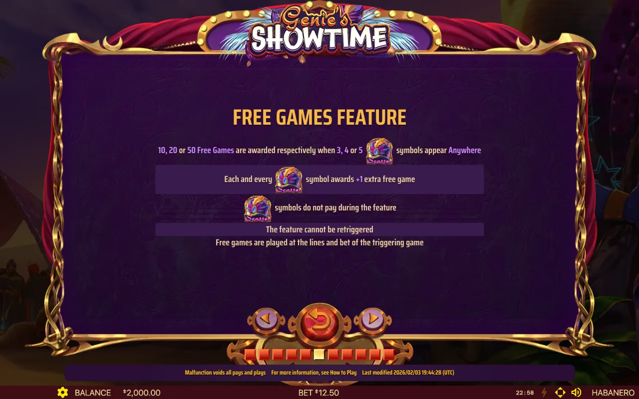 Spielregeln, Seite 8 — Genies Showtime