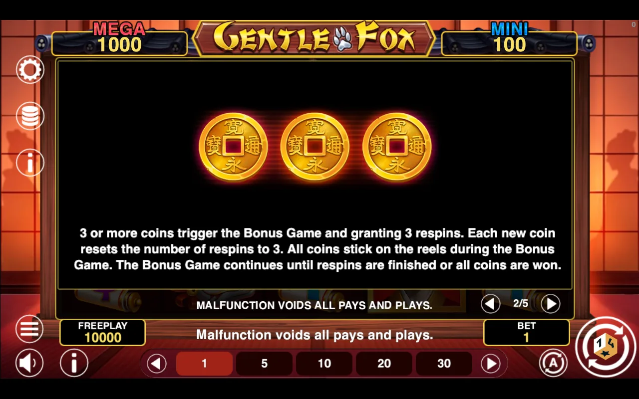 Game rules, page 2 — Gentle Fox Hold And Win