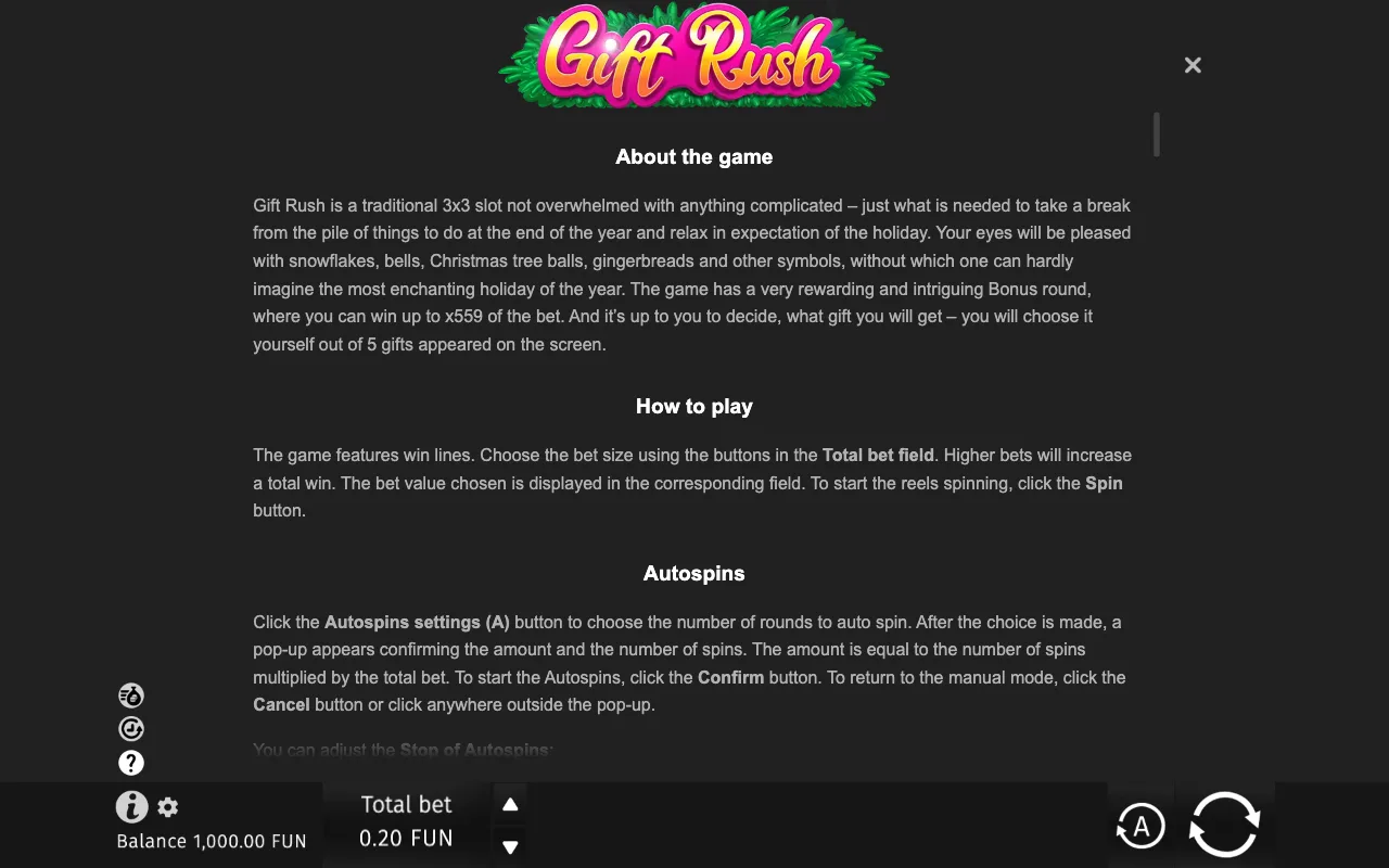 Game rules, page 6 — Gift Rush