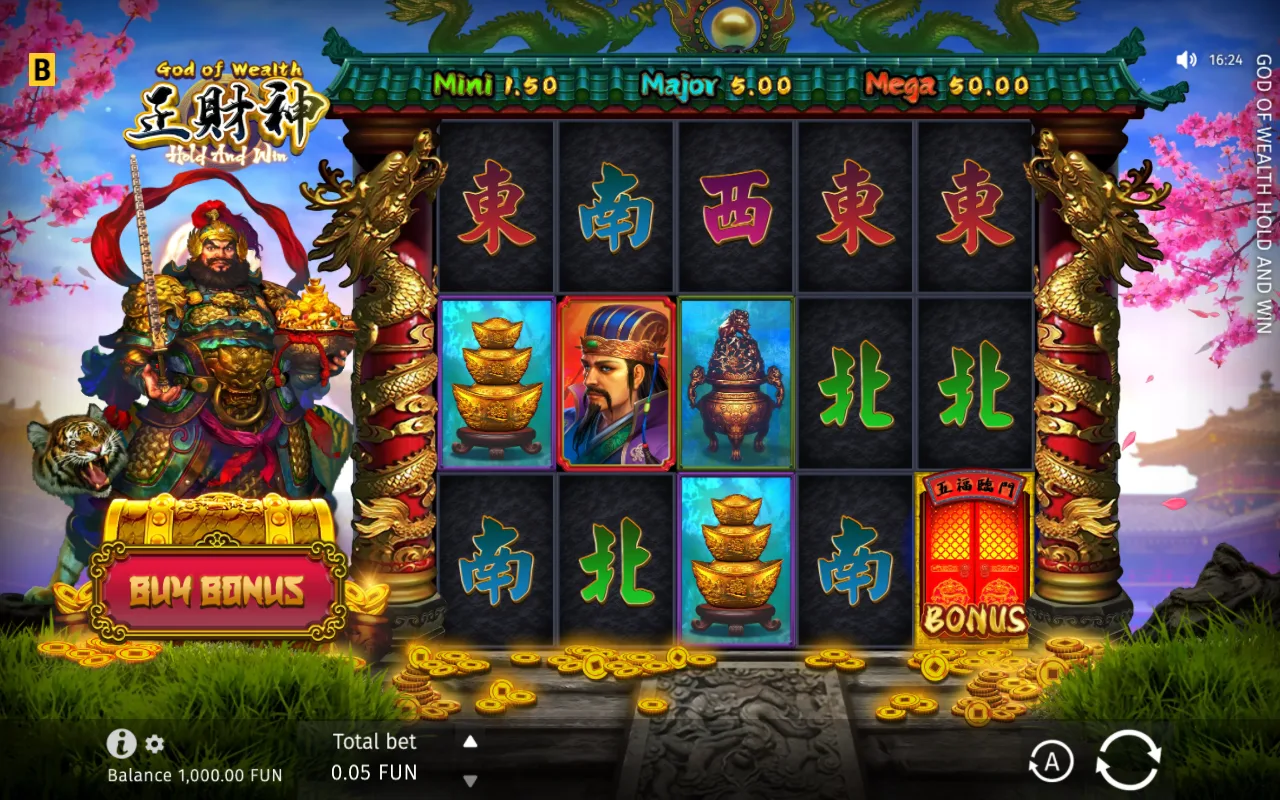The base game — God of Wealth Hold and Win