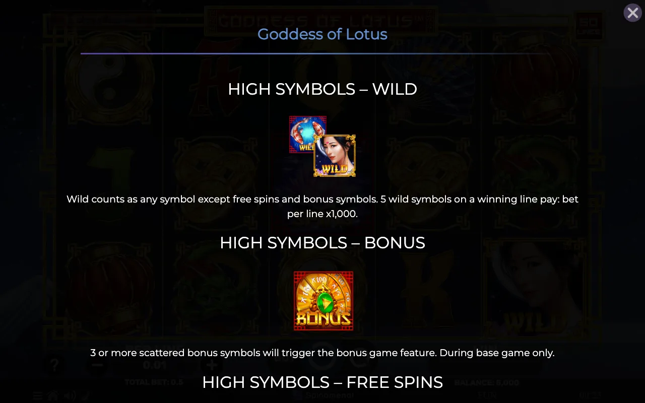 High symbols - wild — Goddess of Lotus