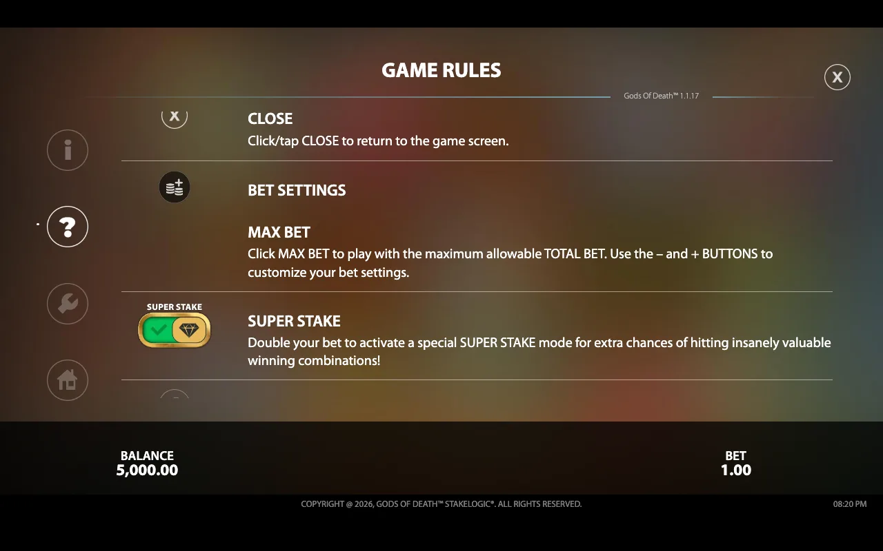 Game rules — Gods of Death